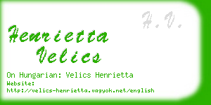henrietta velics business card